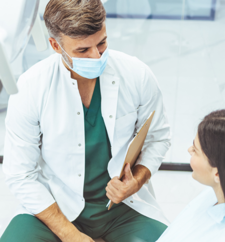 Dentist and his patient.  