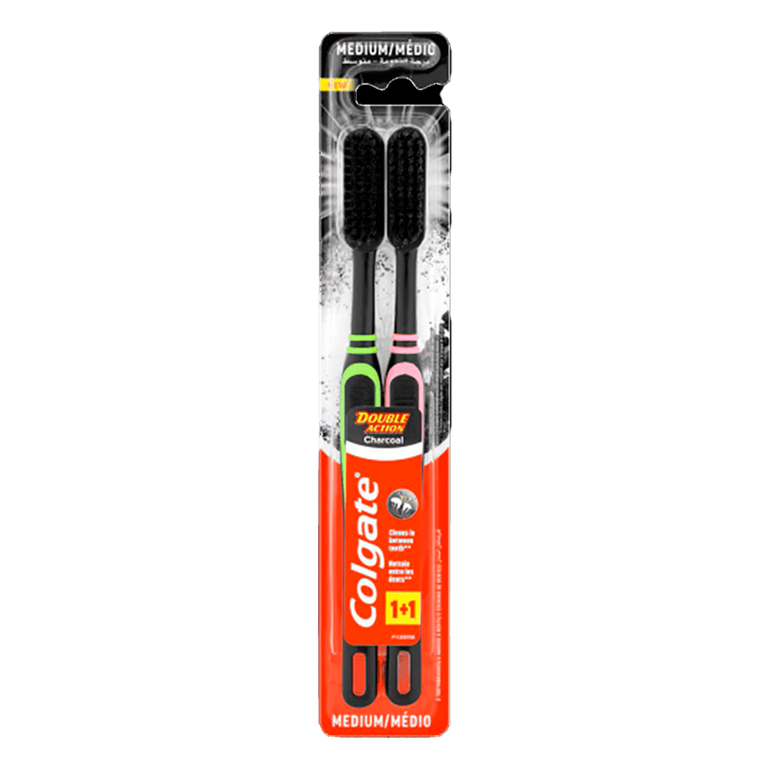 Colgate® Double Action Charcoal Medium Toothbrush